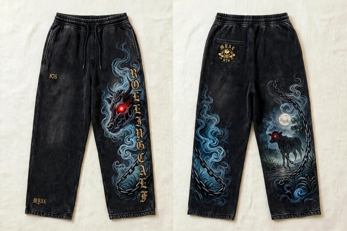 MYAL Rolling Calf Open-Hem Sweatpants