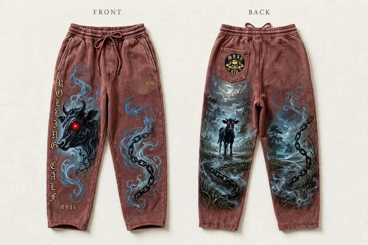 MYAL Rolling Calf Open-Hem Sweatpants