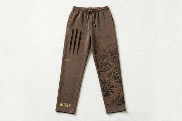 MYAL Three-Finger Jack Open-Hem Sweatpants