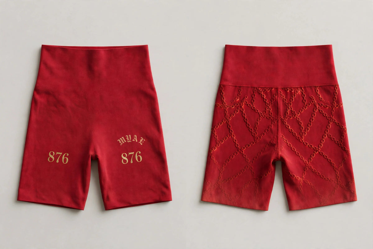 MYAL Rolling Calf Booty Short — Washed Crimson