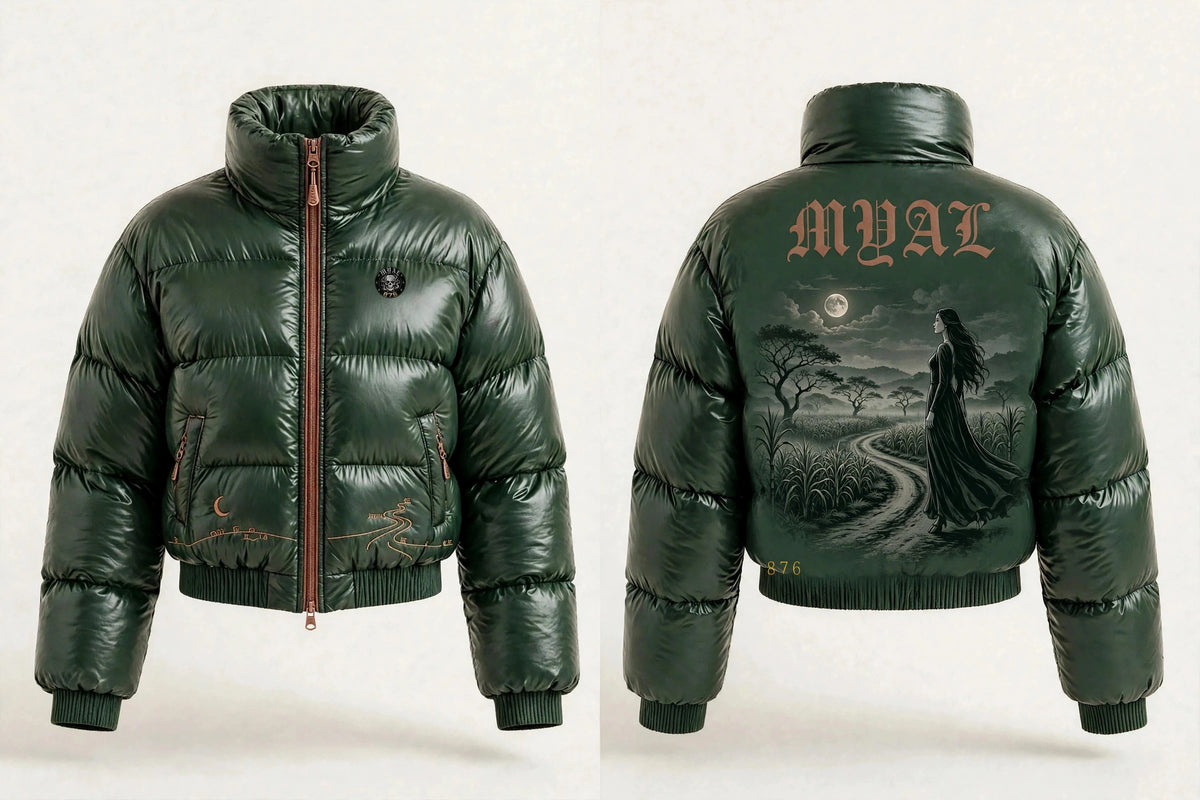 MYAL-567 La Diablesse Women Puffer - Washed Forest front and back