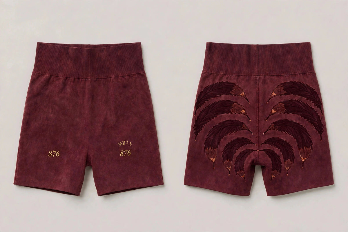 MYAL Kitsune Booty Short — Washed Burgundy