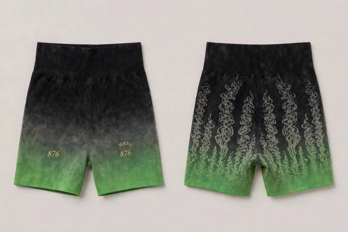 MYAL Duppy Rider Booty Short — Smoke→Acid Ombré