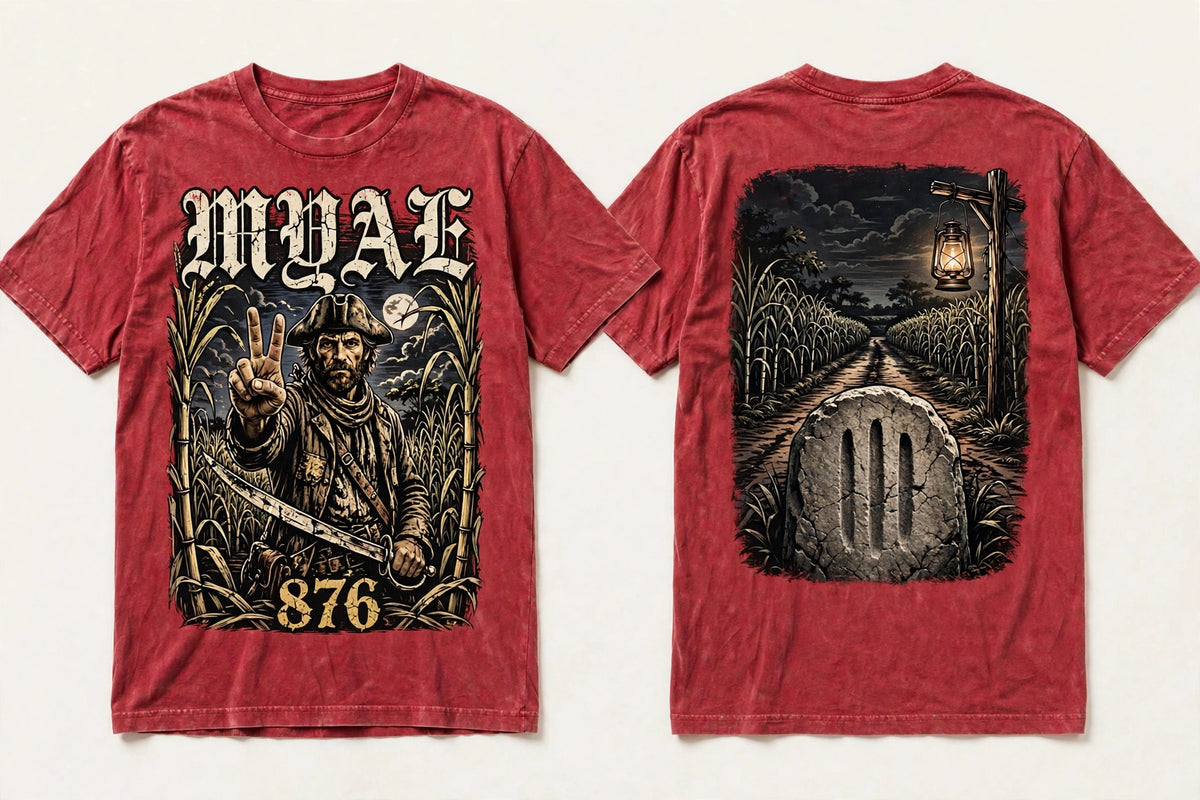MYAL Three-Finger Jack Tee — Washed Rhubarb