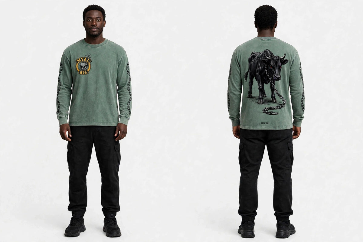 MYAL DROP 001 Rolling Calf Long Sleeve — Washed Cypress