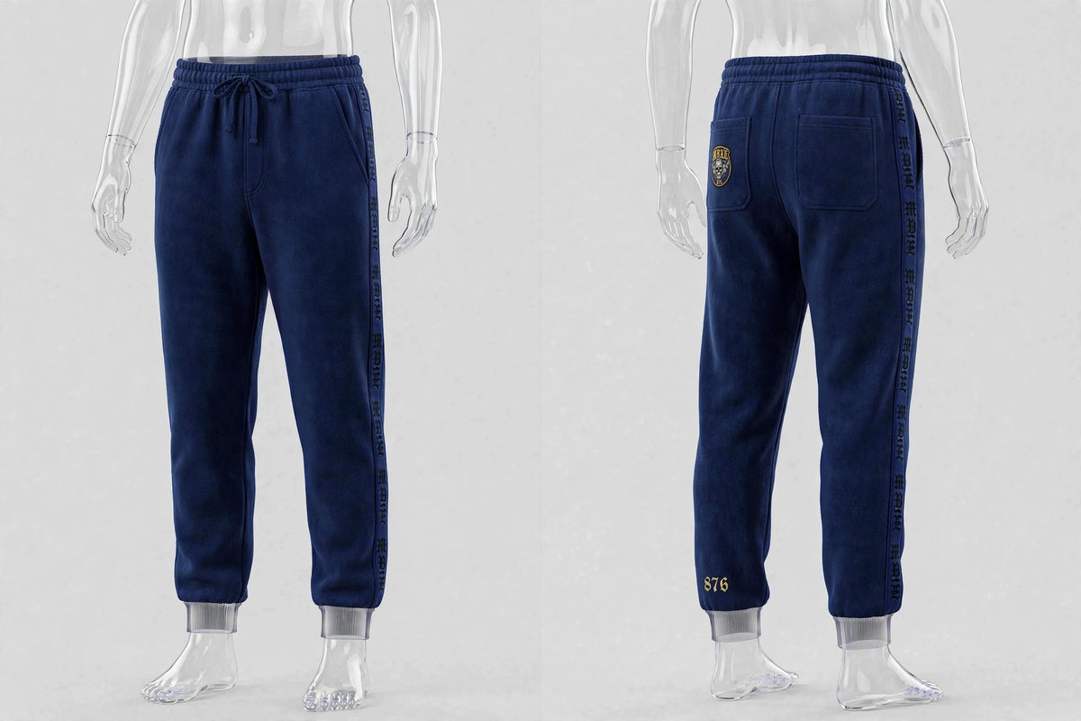 MYAL Luxury Duppy Rider Track Pants — Midnight Cobalt (Cuffed)