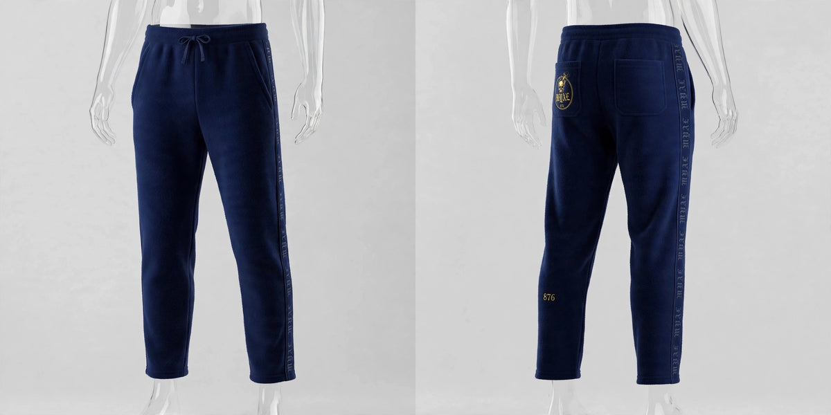 MYAL Luxury Duppy Rider Track Pants — Midnight Cobalt (Open-Hem)