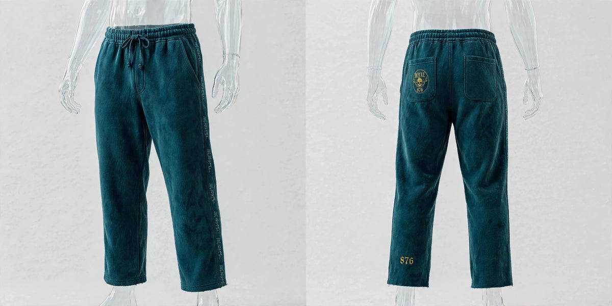 MYAL Luxury Duppy Rider Track Pants — Deep Teal (Open-Hem)