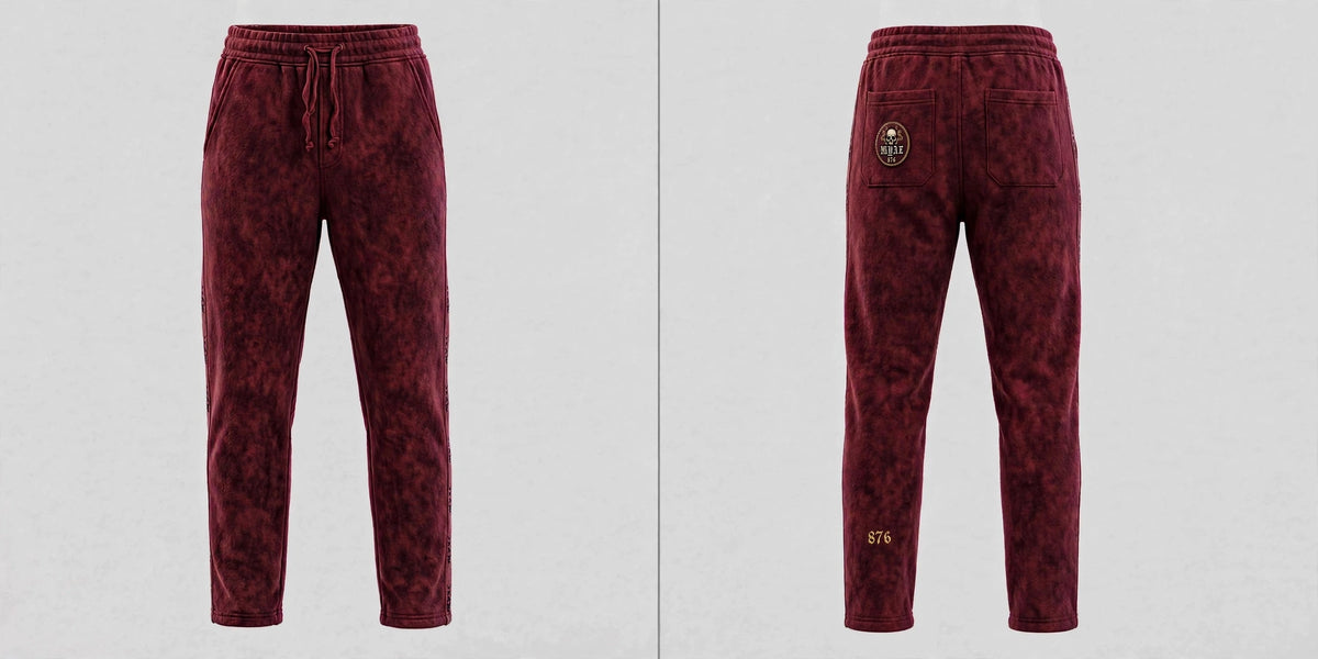 MYAL Luxury Duppy Rider Track Pants — Burgundy Wine (Open-Hem)