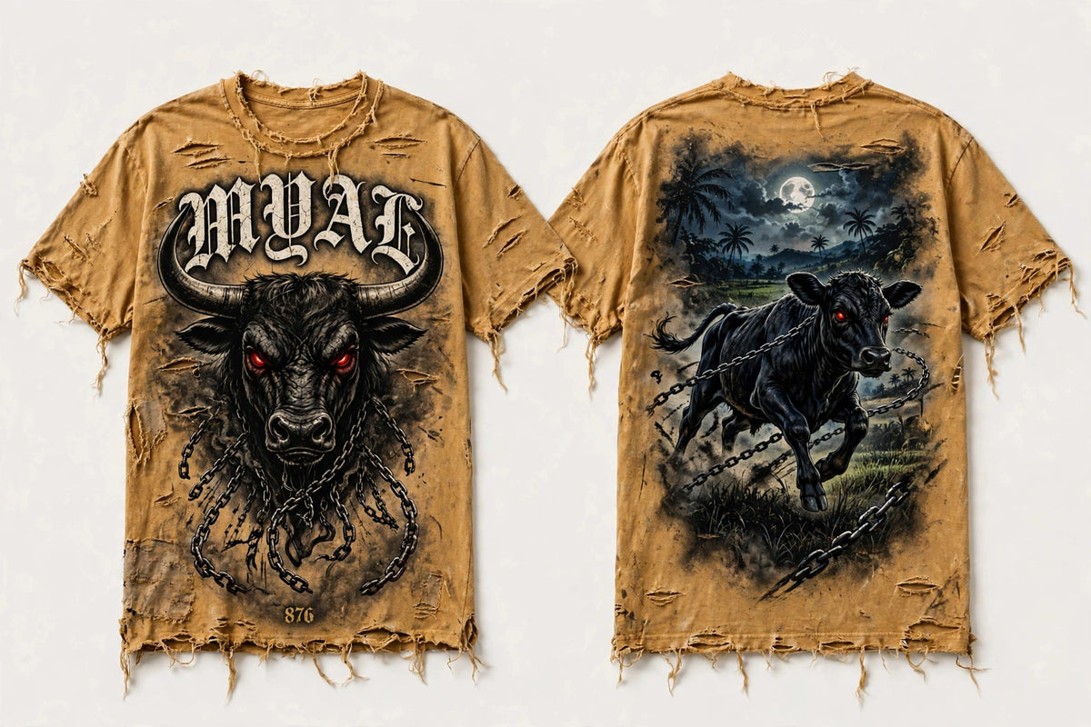MYAL Rolling Calf Tee — Washed Ochre