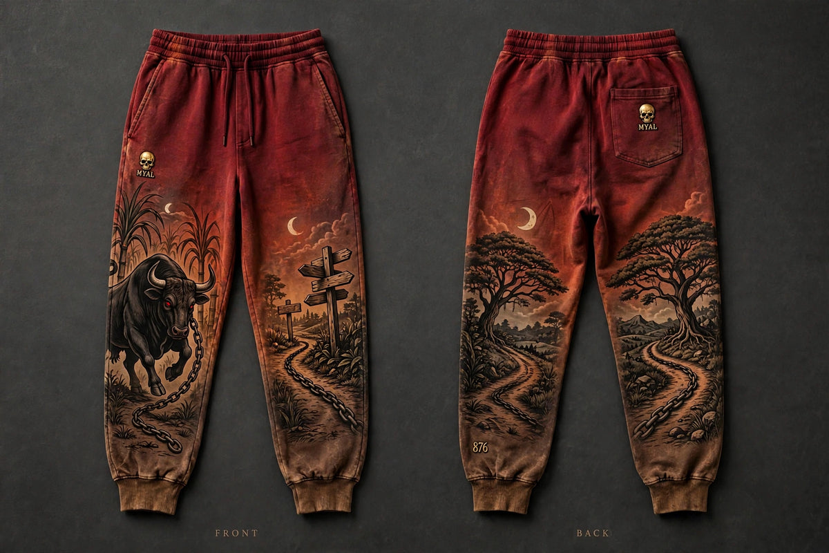 MYAL Rolling Calf Cuffed Sweatpants — Washed Bronze