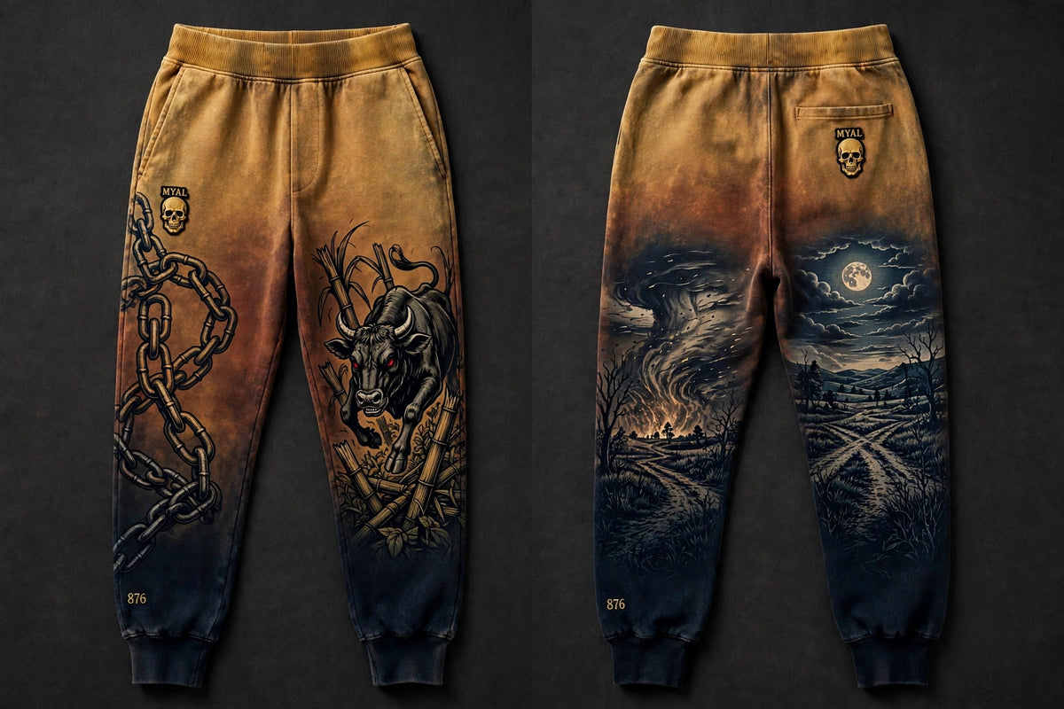 MYAL Rolling Calf Cuffed Sweatpants — Washed Bronze