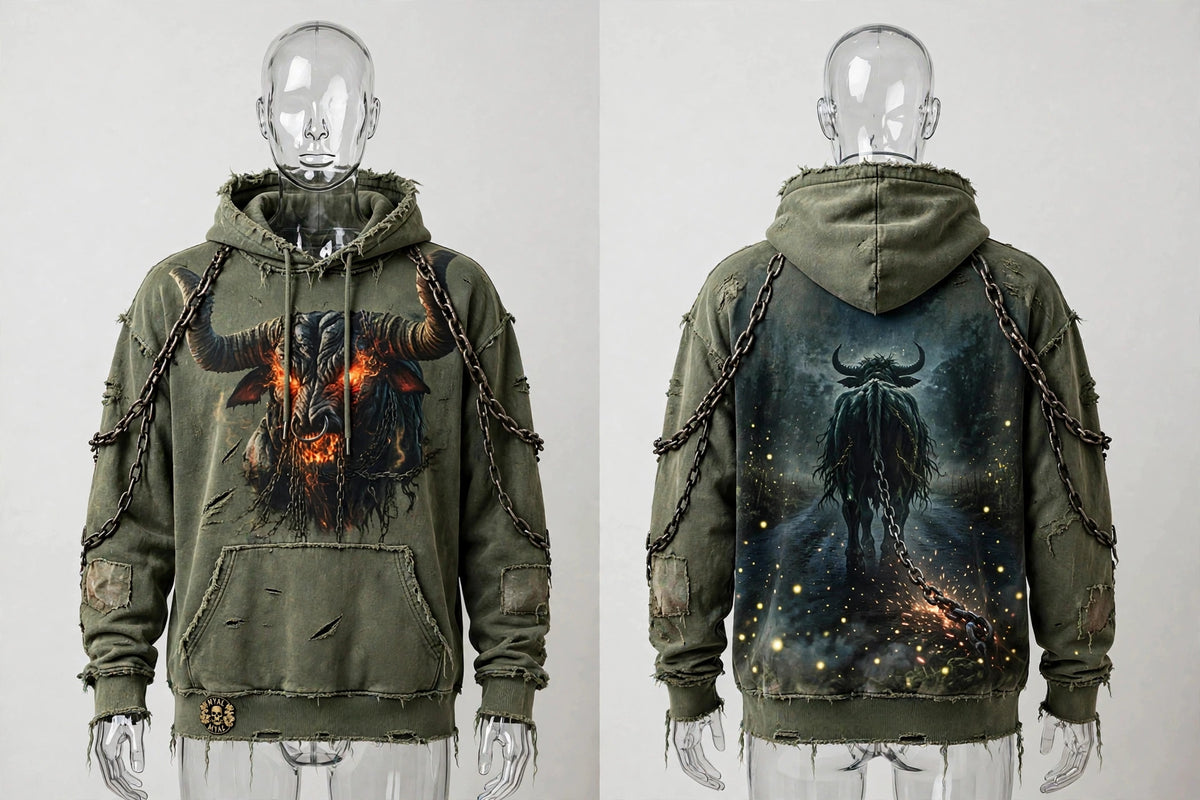 MYAL Rolling Calf Hoodie — Washed Moss
