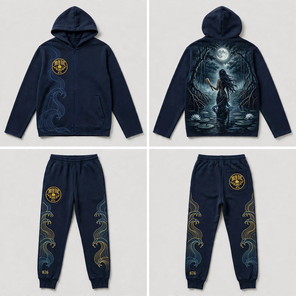 MYAL River Mumma Tech Fleece Set — Washed Midnight (Cuffed)