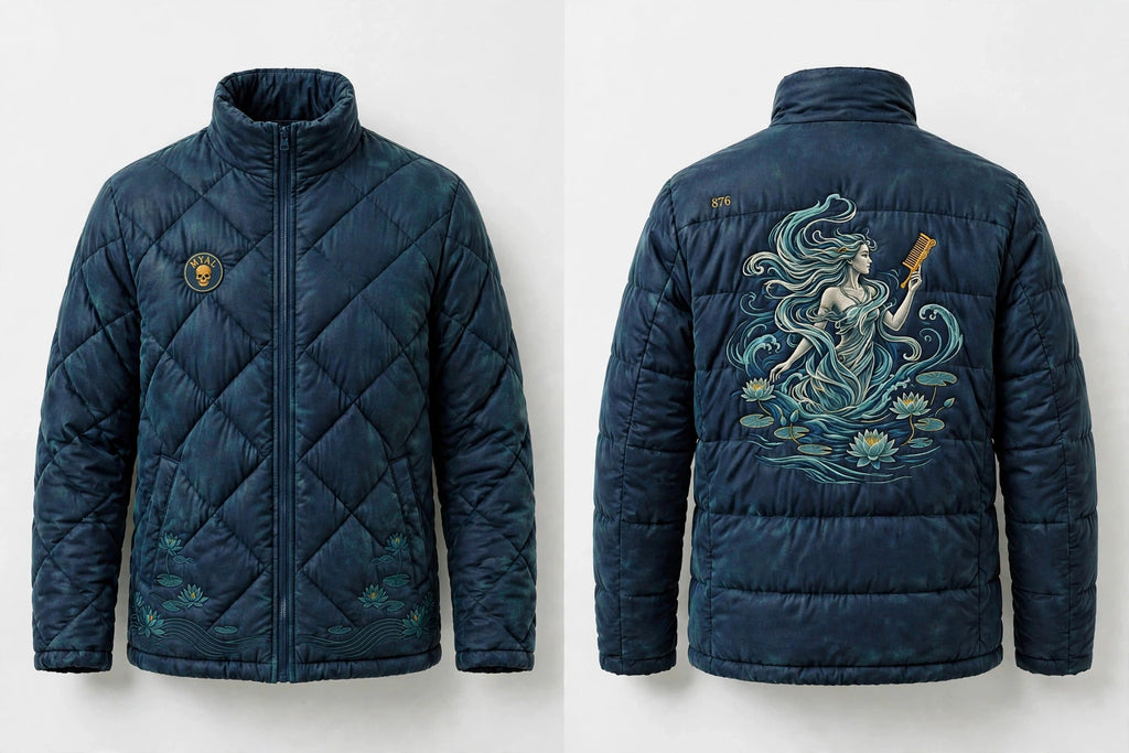 MYAL River Mumma Men's Puffer Jacket — Washed Navy