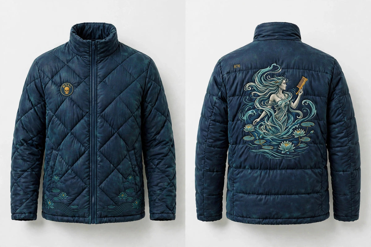 MYAL River Mumma Men's Puffer Jacket — Washed Navy