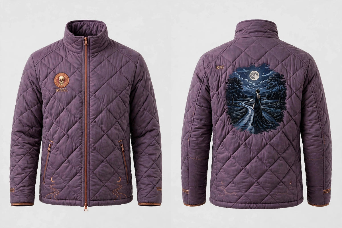 MYAL La Diablesse Men's Puffer Jacket — Washed Damson