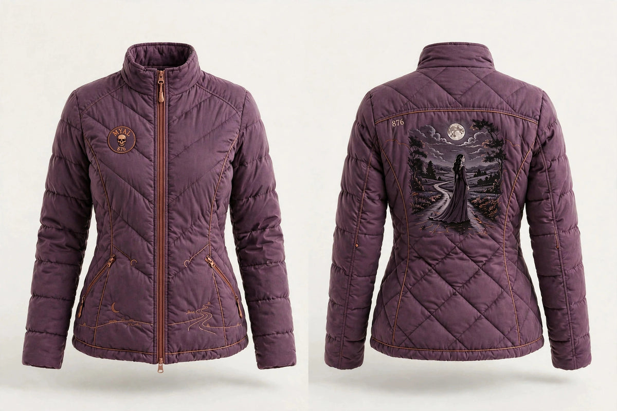 MYAL La Diablesse Women's Puffer Jacket — Washed Damson