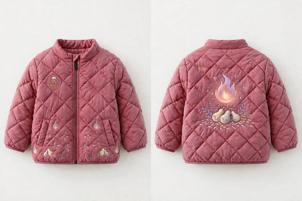 MYAL Ol' Higue Kids Puffer Jacket — Washed Scarlet