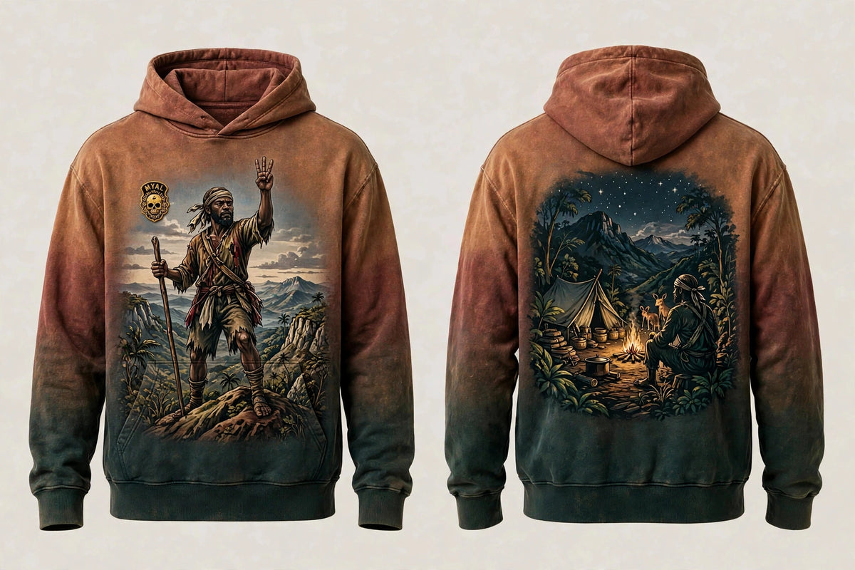 MYAL Three-Finger Jack Hoodie — Washed Rust