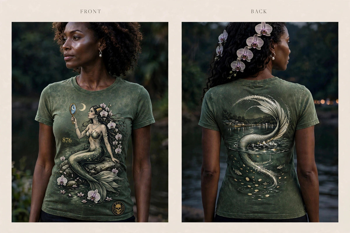 MYAL River Mumma Women's Fitted Tee — Orchid→Midnight Fade
