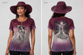 MYAL La Diablesse Women's Fitted Tee — Wine→Orchid Fade