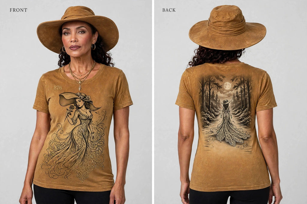 MYAL La Diablesse Women's Fitted Tee — Wine→Orchid Fade