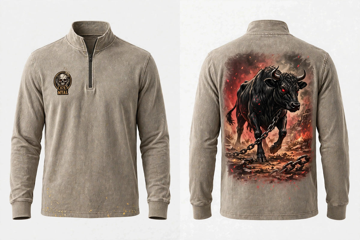 MYAL Rolling Calf Men's Quarter-Zip — Washed Crimson