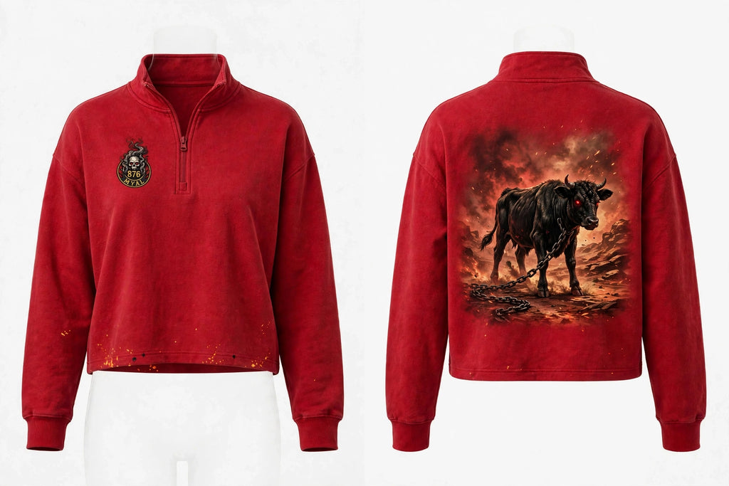 MYAL Rolling Calf Women's Quarter-Zip — Washed Crimson