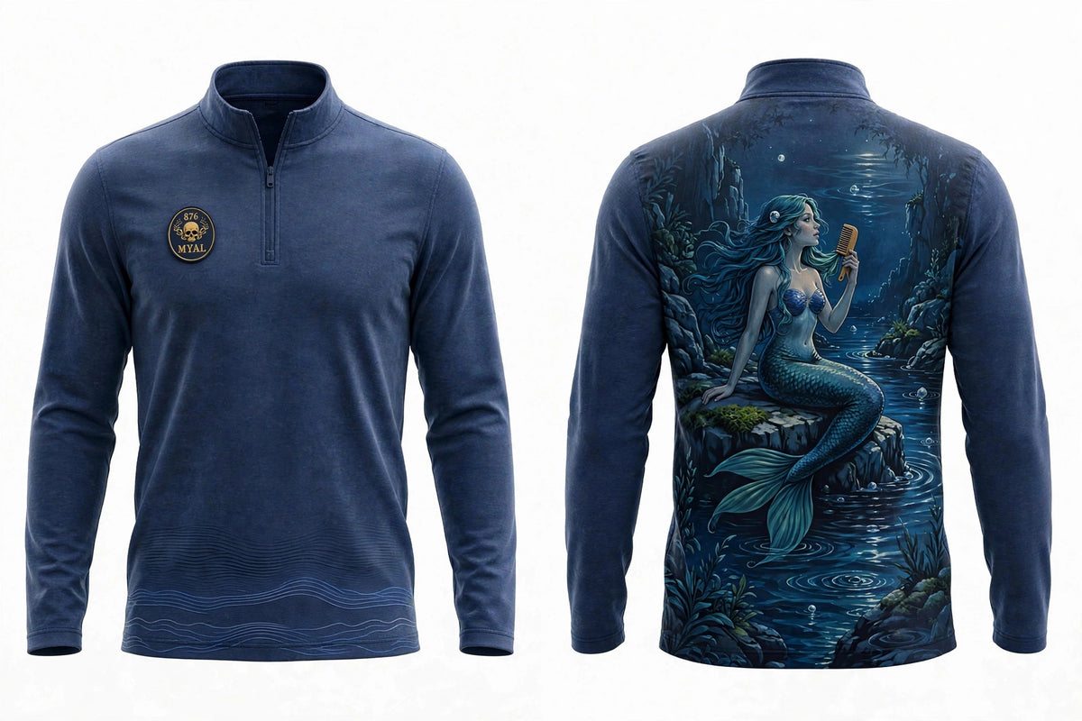 MYAL River Mumma Men's Quarter-Zip — Washed Navy