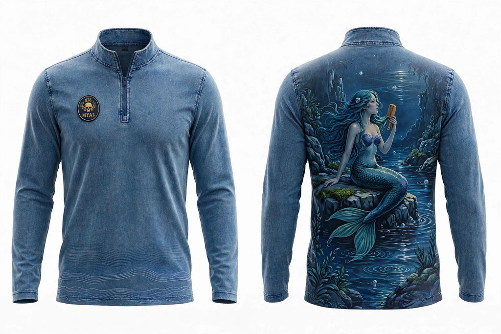 MYAL River Mumma Men's Quarter-Zip — Washed Navy