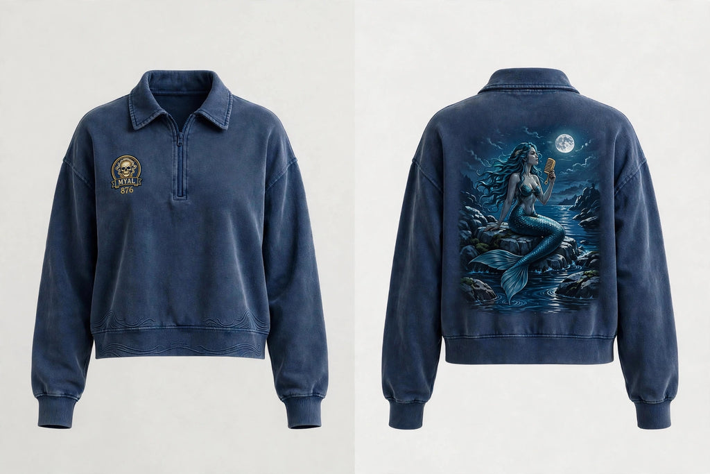 MYAL River Mumma Women's Quarter-Zip — Washed Navy