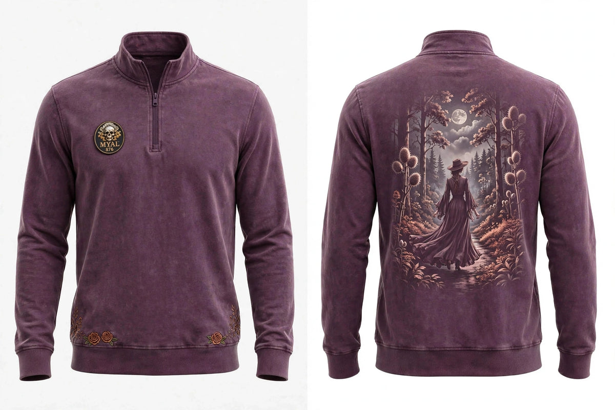 MYAL La Diablesse Men's Quarter-Zip — Washed Damson