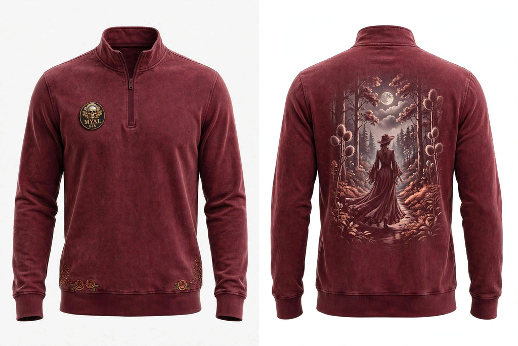MYAL La Diablesse Men's Quarter-Zip — Washed Damson