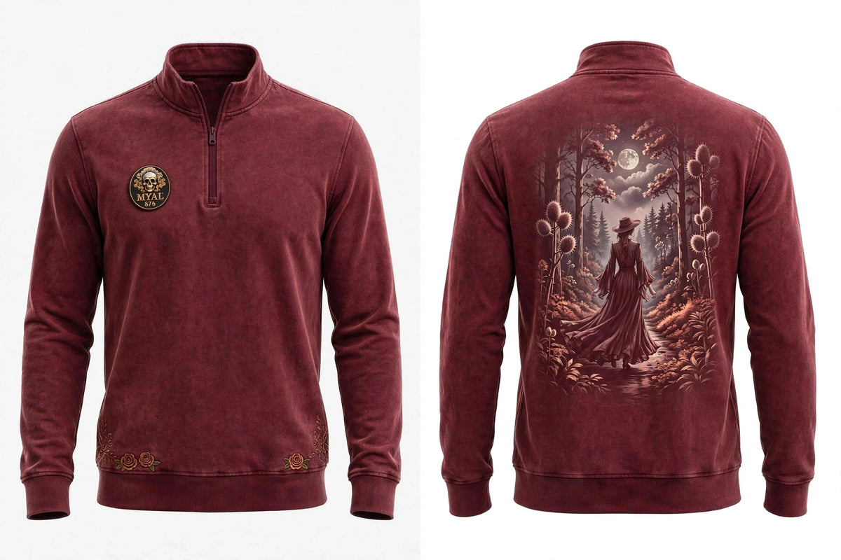 MYAL La Diablesse Men's Quarter-Zip — Washed Damson