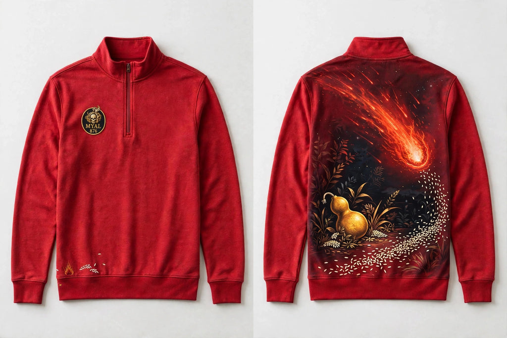 MYAL Ol' Higue Men's Quarter-Zip — Washed Scarlet