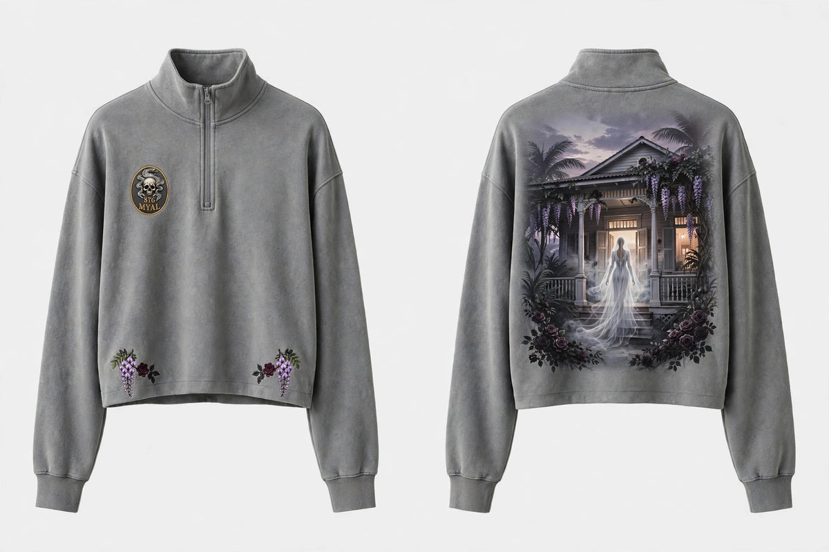 MYAL White Witch of Rose Hall Women's Quarter-Zip — Washed Ash