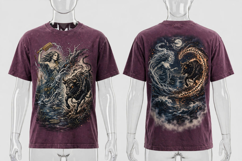 MYAL River Mumma vs Rolling Calf Tee — Washed Aubergine