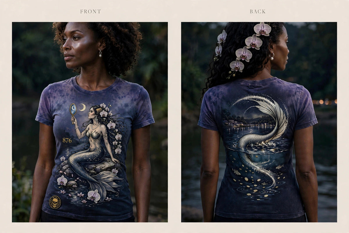 MYAL River Mumma Women's Fitted Tee — Orchid→Midnight Fade