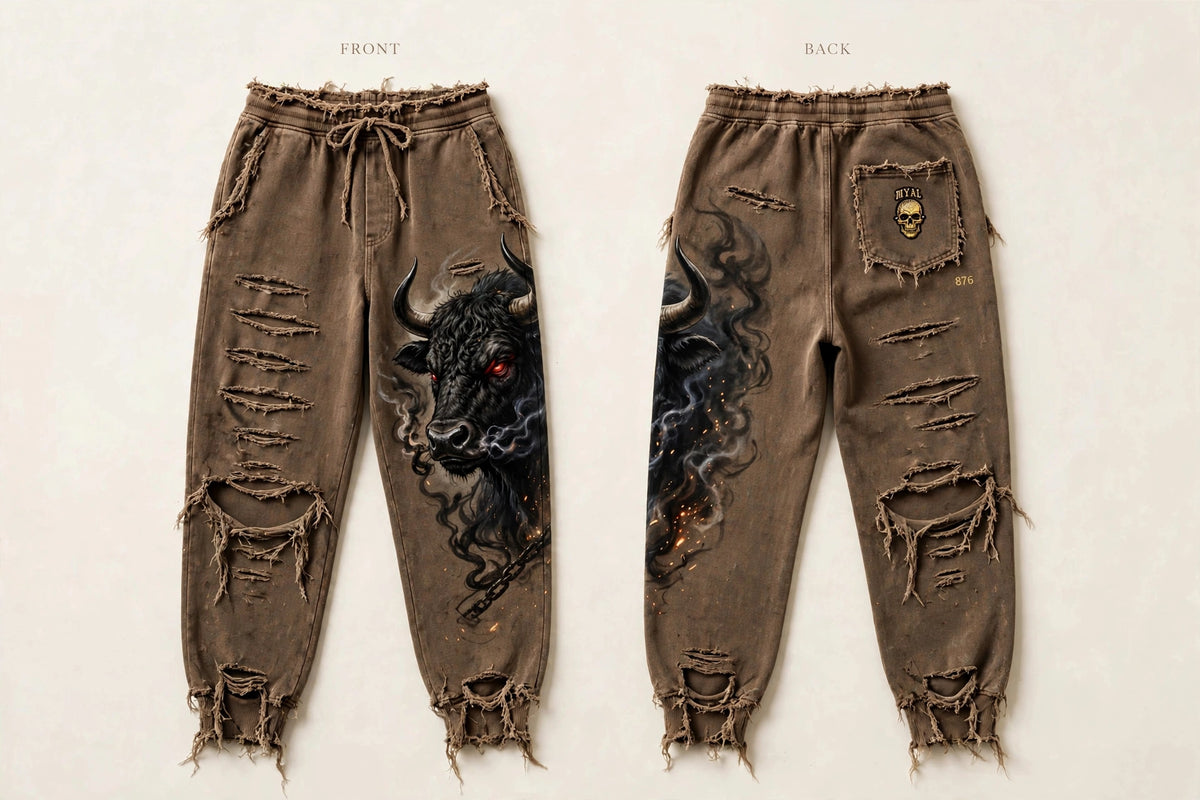 MYAL Rolling Calf Cuffed Sweatpants — Washed Bronze