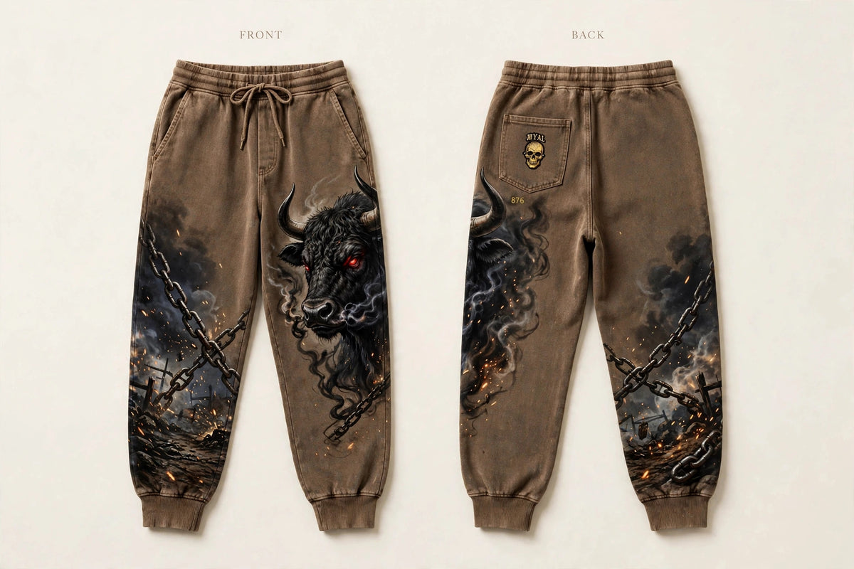 MYAL Rolling Calf Cuffed Sweatpants — Washed Bronze