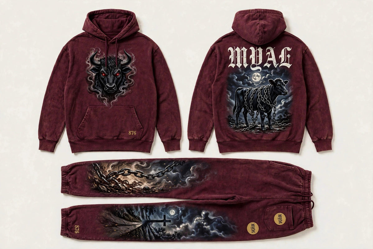 MYAL Rolling Calf Tracksuit Set — Washed Merlot