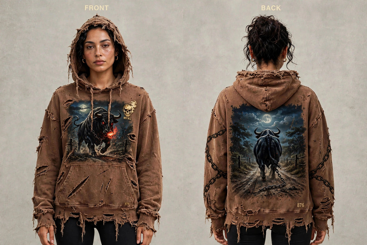 MYAL Rolling Calf Women's Hoodie — Washed Merlot