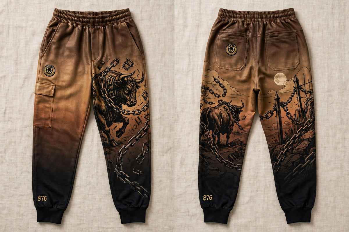 MYAL Rolling Calf Cuffed Sweatpants — Washed Bronze