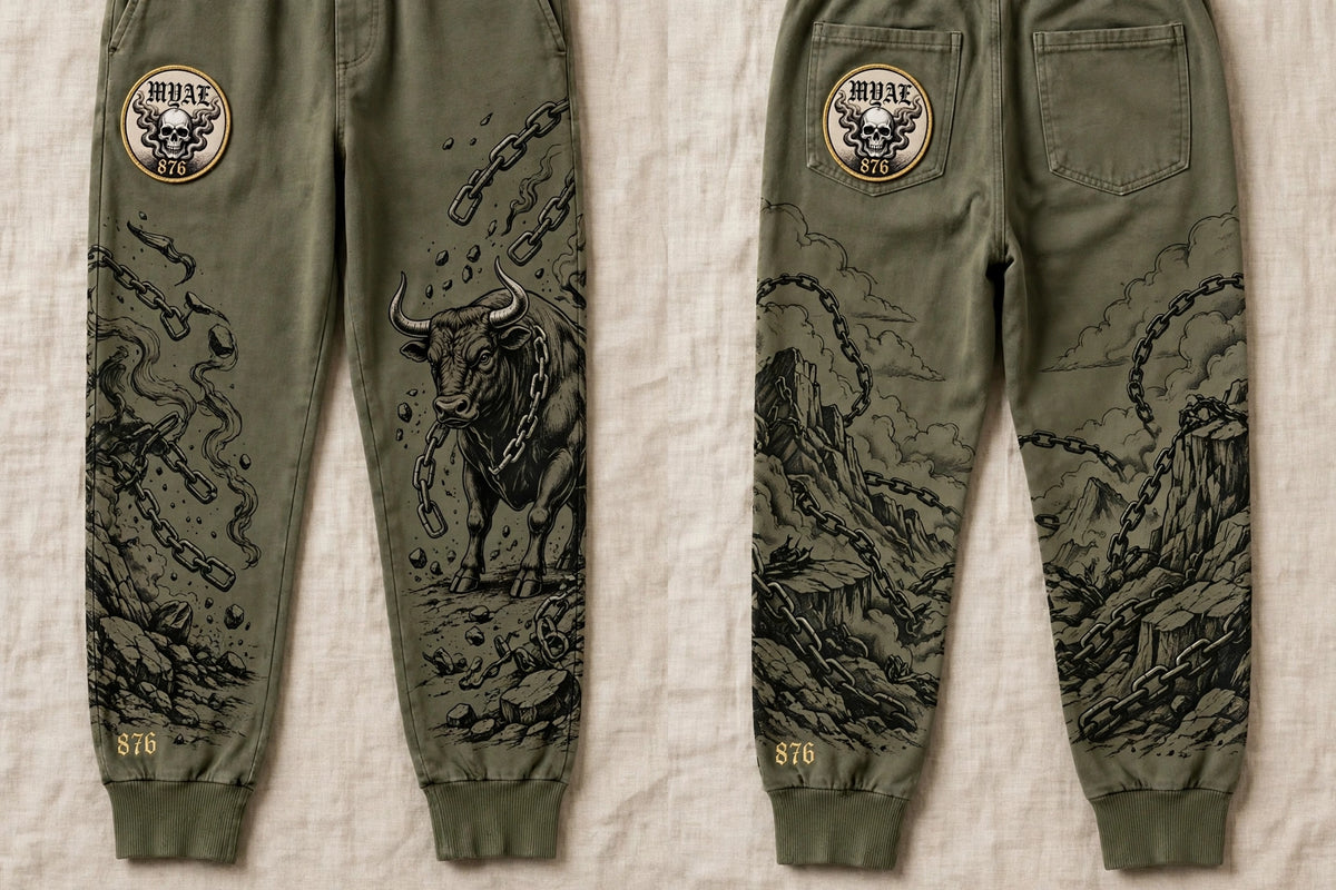 MYAL Rolling Calf Cuffed Sweatpants — Washed Bronze