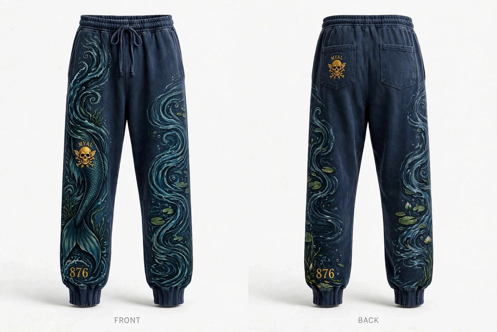 MYAL River Mumma Cuffed Sweatpants — Washed Navy