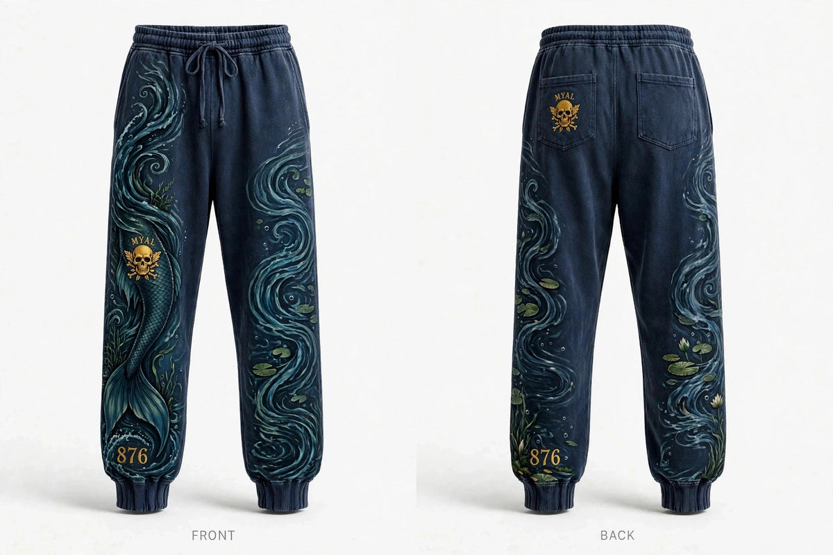 MYAL River Mumma Cuffed Sweatpants — Washed Navy