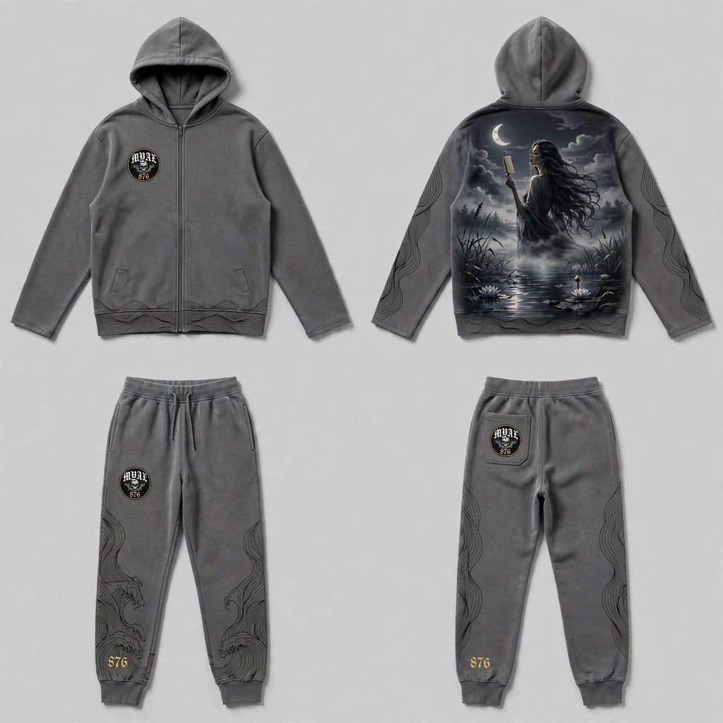 MYAL River Mumma Tech Fleece Set — Washed Graphite (Cuffed)