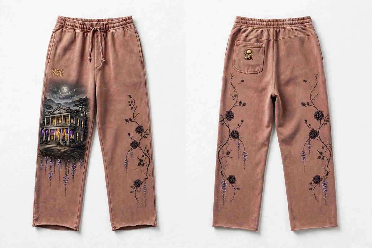 MYAL White Witch of Rose Hall Open-Hem Sweatpants — Washed Cameo