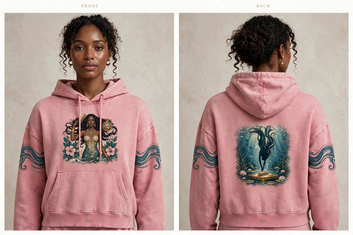 MYAL River Mumma Women's Cropped Hoodie — Washed Rosewater